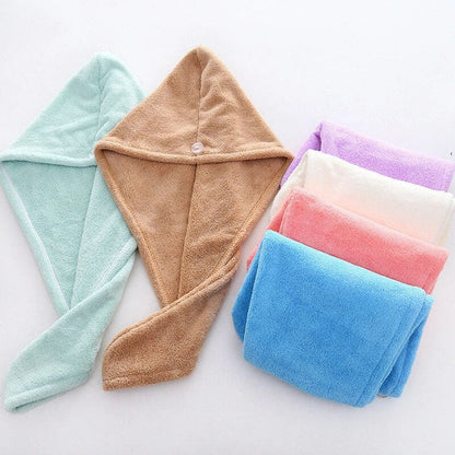 Imported Turby Towel Bath Towel – Super Absorbent &amp; Quick-Drying Hair Cap (Random Color, 65cm)