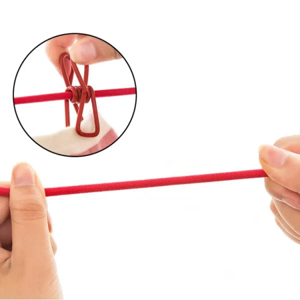 Clip & Hang 185cm Portable Clothesline – Windproof &amp; Travel-Friendly