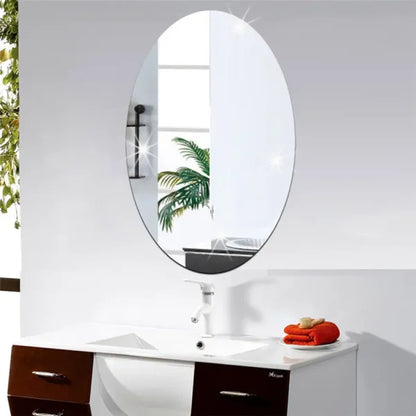 Oval Acrylic Mirror Wall Sticker – Stylish &amp; Easy-to-Apply Decor