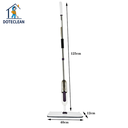 Magic Boom Spray mop for floor cleaning - 360° clean with removable microfiber mop pads & bottle for wet dry surface - Integrated Water Spray for Floor Cleaning, flat stick spray cleaner for home & office., Stainless Steel