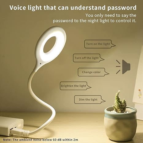 USB Voice Control Reading Lamp – Smart LED Table Light for Home and Office