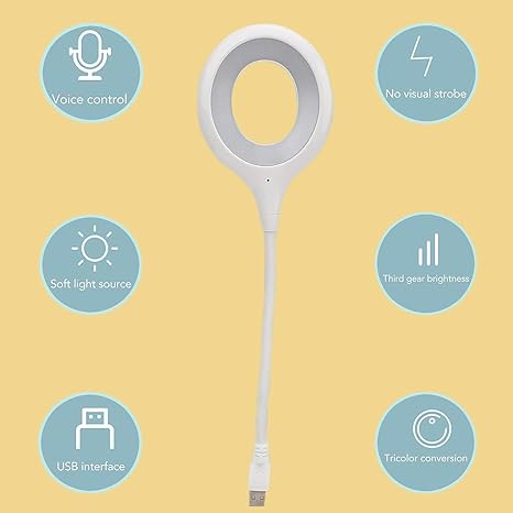 USB Voice Control Reading Lamp – Smart LED Table Light for Home and Office
